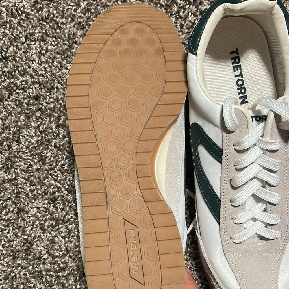 Tretorn White and Green Classic Sneakers - Picture 7 of 7